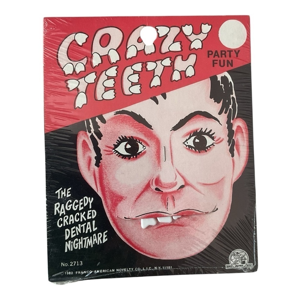 🦷 Vintage 1982 Crazy Teeth – Raggedy Cracked Dental Nightmare – Sealed Package